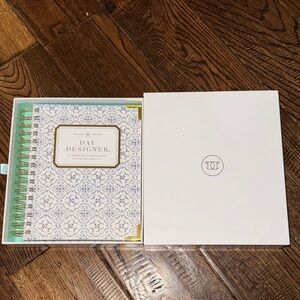NWOT Day Designer Blue and White Planner July 2025 To June 2026